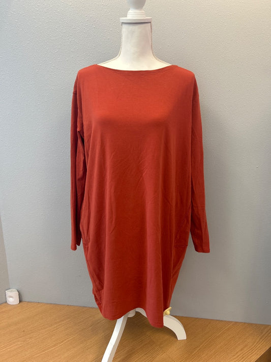 Lululemon 6/M Orange LS scoop neck midi w/ pockets