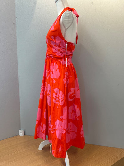 Staud 8 Pink /red floral halter maxi NWT