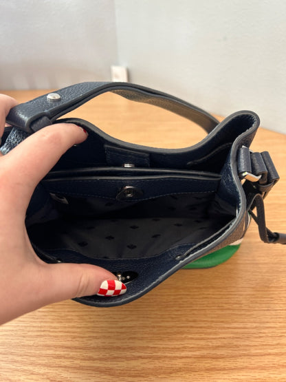 Kate Spade  Blue /green striped bucket bag w/ handle