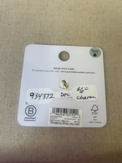 Pura Vida  White White enamel "Stocking" w/gold trim