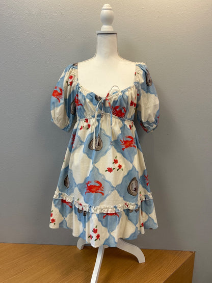 Bailey Rose M Blue/White NWT Crab/Oyster