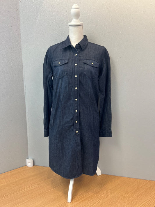 Duluth Trading  Blue Denim LS button up dress NWT