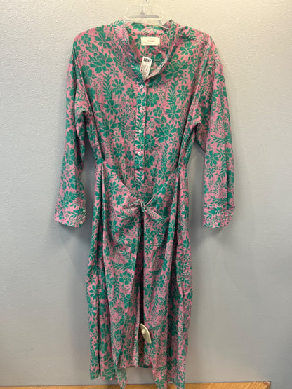Xirena M pink/green LS Floral Print Tie Waist