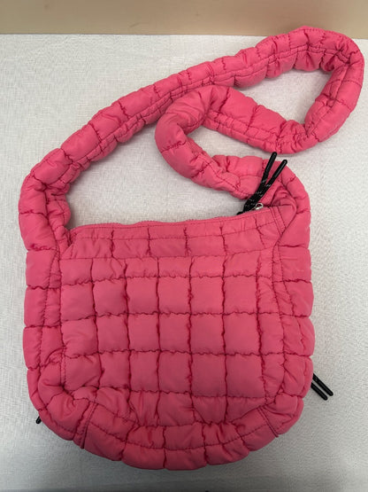 Free People  Pink nylon quilted Xbody w/ BLK zip