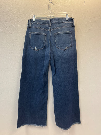 Paige 12 Dark Wash Wide leg raw hem