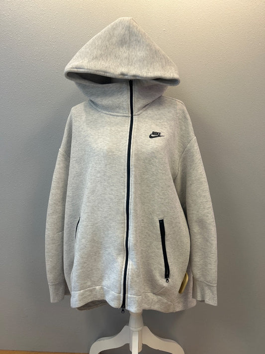 Nike XL Gray hooded full zip scuba sweatshirt w/ BLK zip/logo