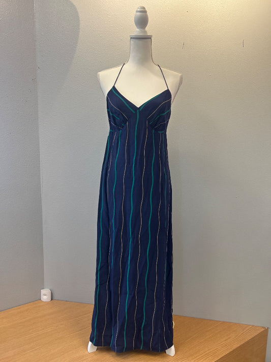 Madewell S Blue /green striped sleeveless midi NWT