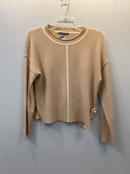 Alashan S Tan CASHMERE LS Crewneck front seam