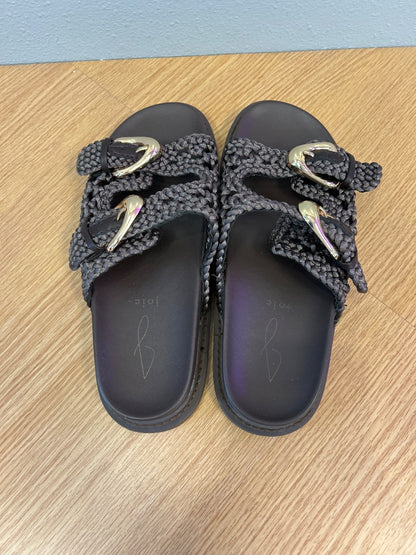 joie 6.5 Brown braided 2 strap sandals w/ /gold hardware