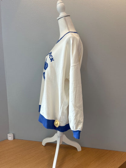 Celandine S/M Cream/Blue Oyster embroidery