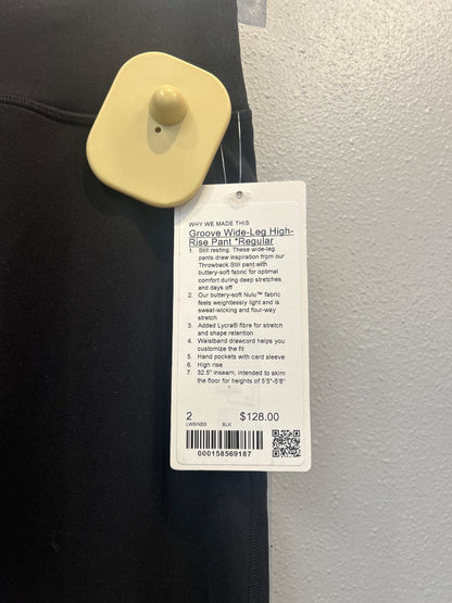 Lululemon 2 Black NWT Groove Wide Leg High Rise Pant