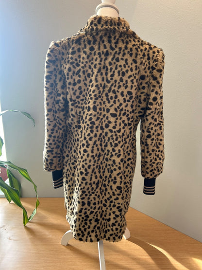 Cabi M Leopard Fuzzy 3 bttn ribbed cuffs