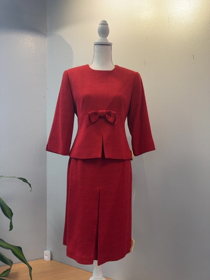 Talbots MP Red Bow frnt Blazer + Pencil skrt