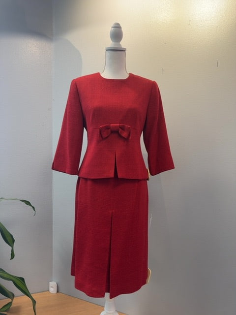 Talbots MP Red Bow frnt Blazer + Pencil skrt