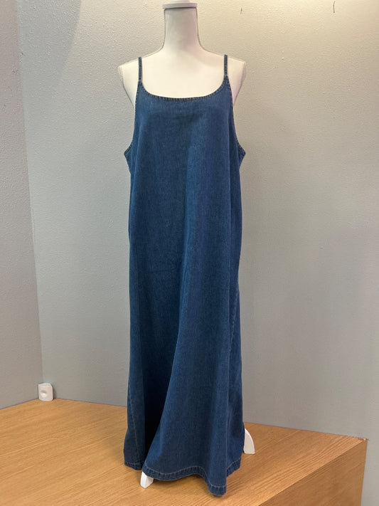 Gap L Mid Wash spag strap chambray straight