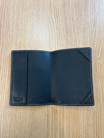 Coach  Black leather passport holder