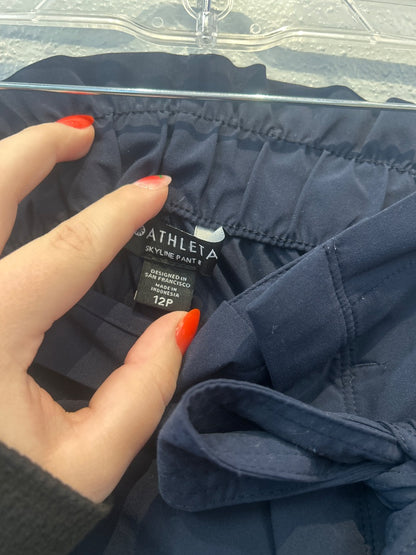 Athleta 12P Blue 'Skyline Pant' tie waist tapered leg