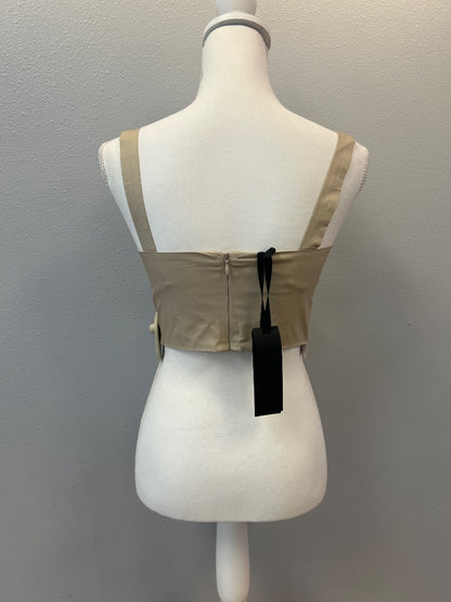 Pinko S Tan Crop sweetheart neckline