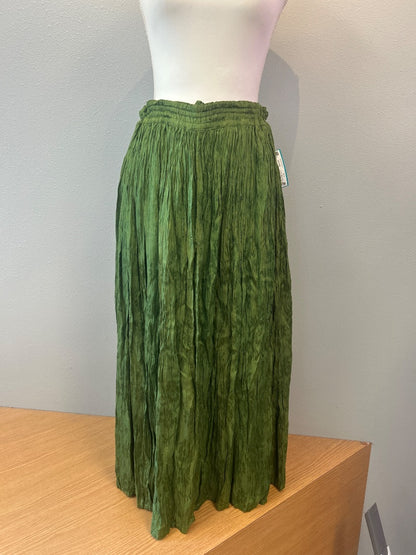 Papy Boez S/M Green elastic waist maxi skirt w/ tie