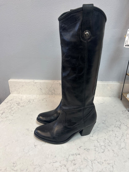 Jackie Button Tall Leather Boots by Frye