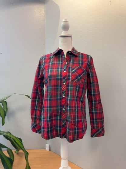 Vinyard Vines S Blue/Green/Red Plaid Bttnup