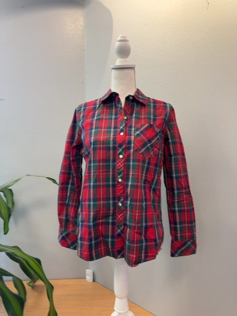Vinyard Vines S Blue/Green/Red Plaid Bttnup