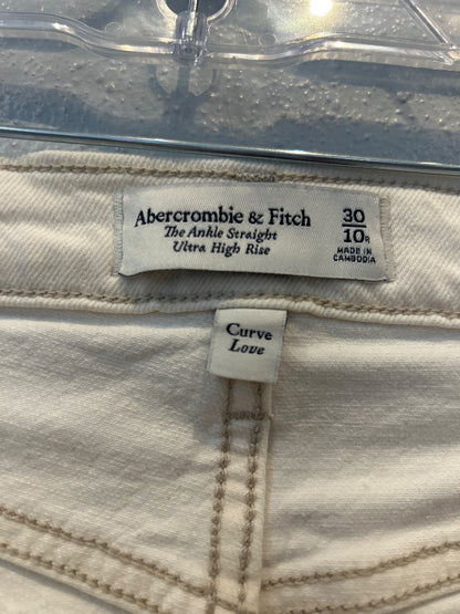Abercrombie & Fitch 10 Cream Ankle straight hi rise