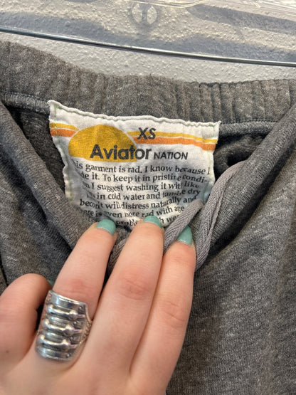 Aviator Nation XS Grey rainbow stripe on side jogger