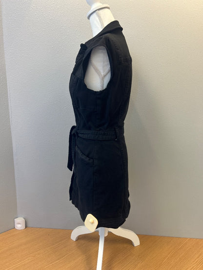 Paige 4 Black Denim Cap slv Belted bttnup