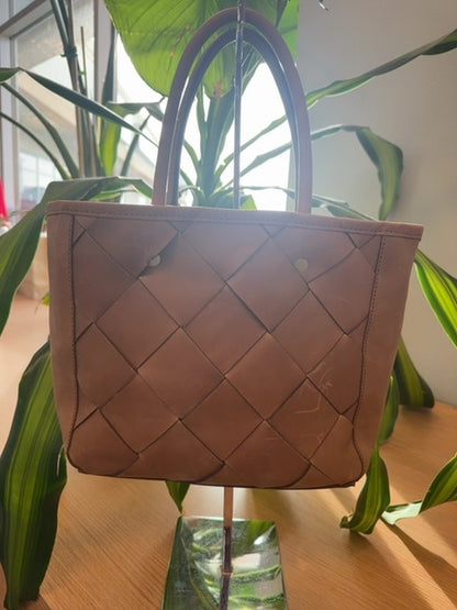 Nisolo  Brown Leather Woven Tote AS IS