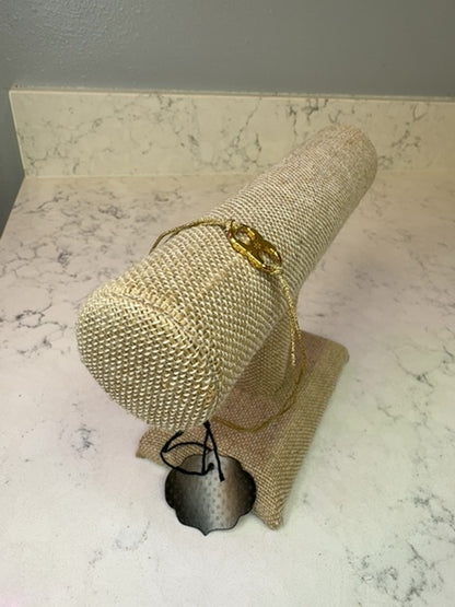 Tory Burch  Gold 2 cords w/Tory Burch Charm & "Embrace Ambition" charm Bracelet Gold