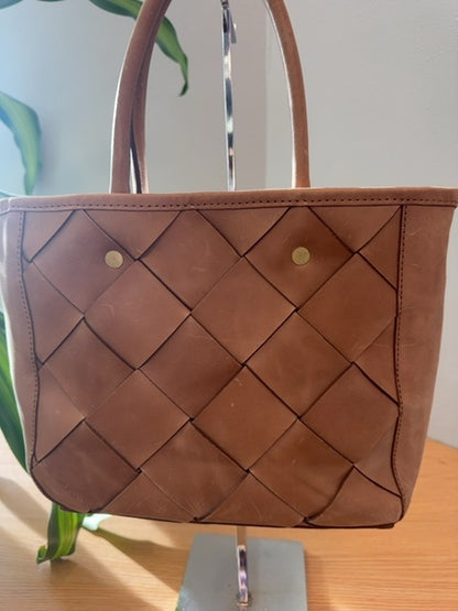 Nisolo  Brown Leather Woven Tote AS IS