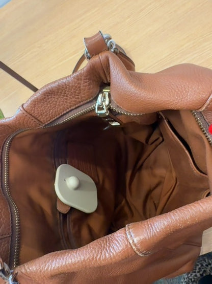 Coach  Brown Large pebble leather crossbody w/ gold hardware