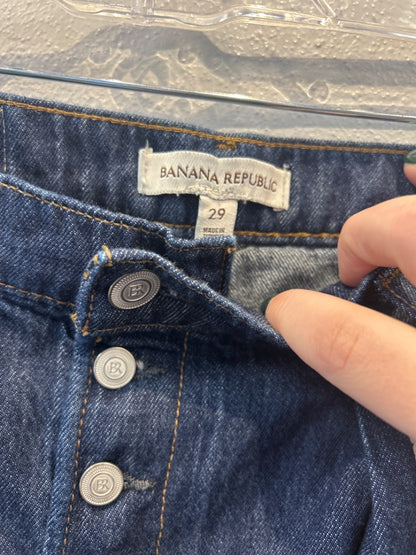 Banana Republic 8 Dark Wash Wide Leg pleat waist