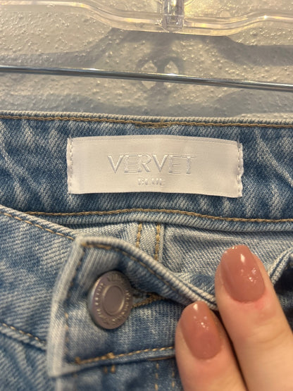 Vervet L Light Wash Denim mid thigh short NWT