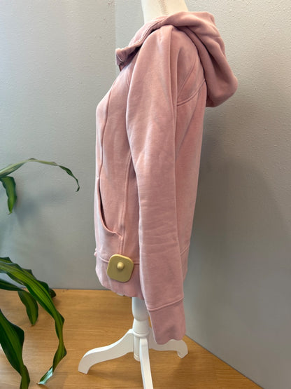 Lululemon 10/L Pink soft thick full zip LS scuba hoodie