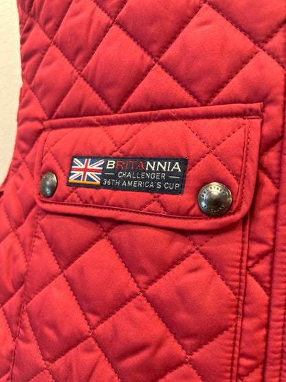 Quilted nylon button down vest