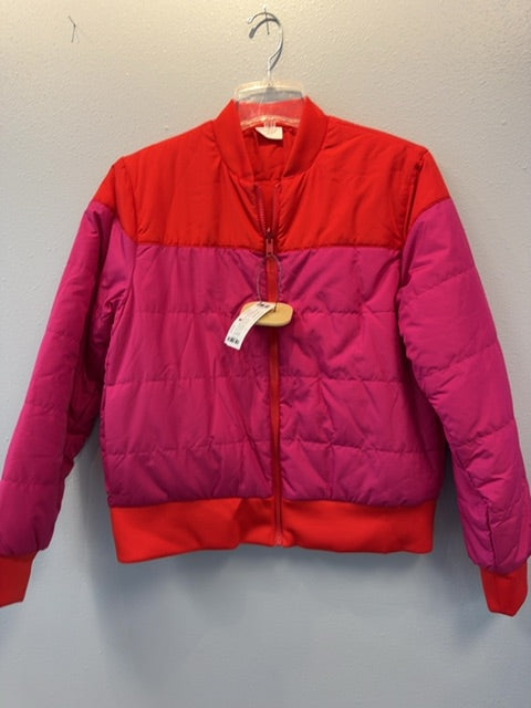 summersalt S Pink Full zip fall jacket w/ red accents