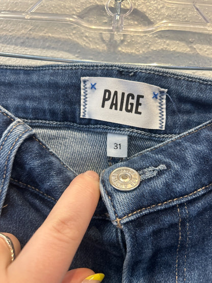 Paige 12 Dark Wash Wide leg raw hem