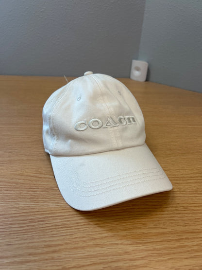 Coach os White baseball cap w/ "coach" logo NWOT