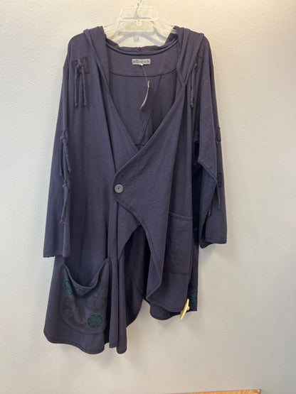 Blue Fish L Purple Citrus/Floral haind printed hooded tunic & Matching Pants