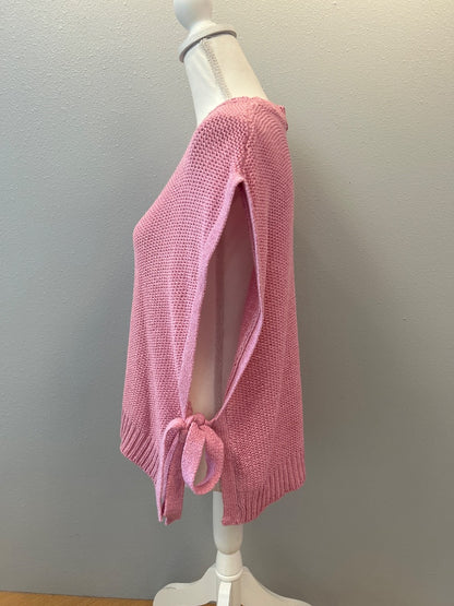 Wishlist M Pink chunky knit VEST w/ tie sides NWT