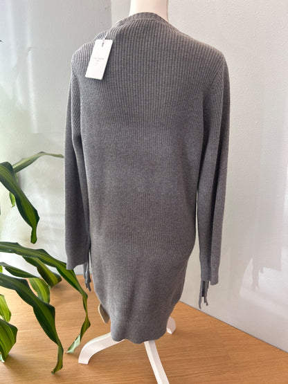 Ted Baker 0 Grey NWT Fringed LS Knit short