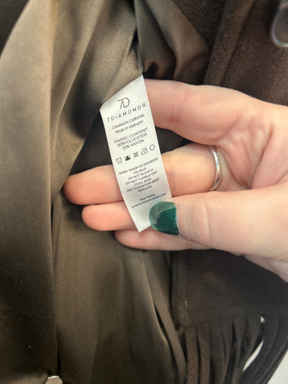 7 Diamonds M Brown LS tassels blazer like