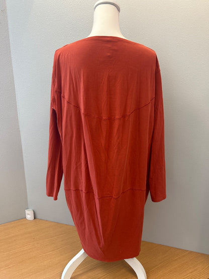 Lululemon 6/M Orange LS scoop neck midi w/ pockets