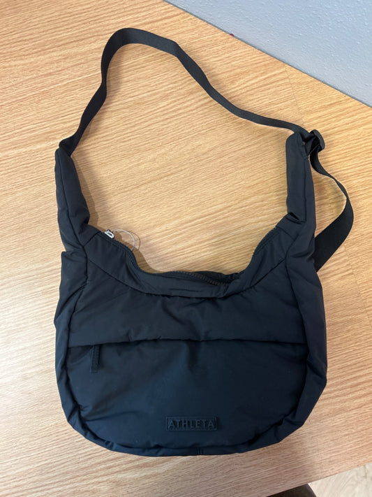Athleta  Black Nylon crescent shoulder bag w/ logo