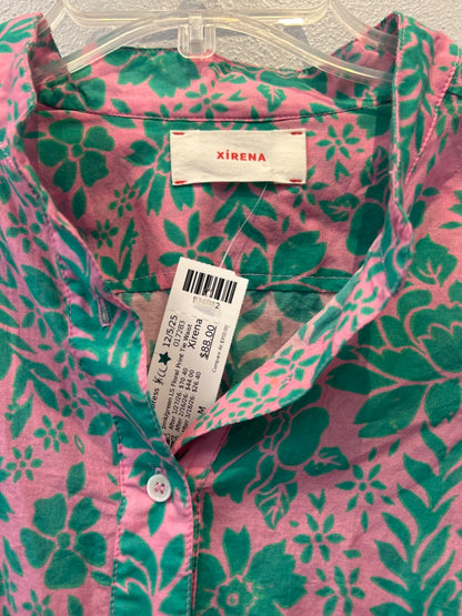Xirena M pink/green LS Floral Print Tie Waist
