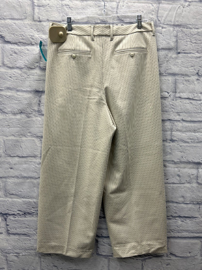 Rag & Bone L Cream /gray pinstriped wide leg trouser NWT