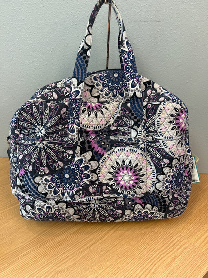Vera Bradley  Purple /gray quilted cotton weekender bag NWT