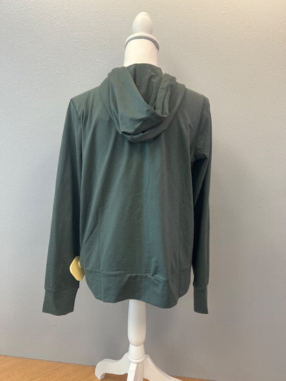 Vuori S Green hooded full zip sweatshirt AS IS (stained)